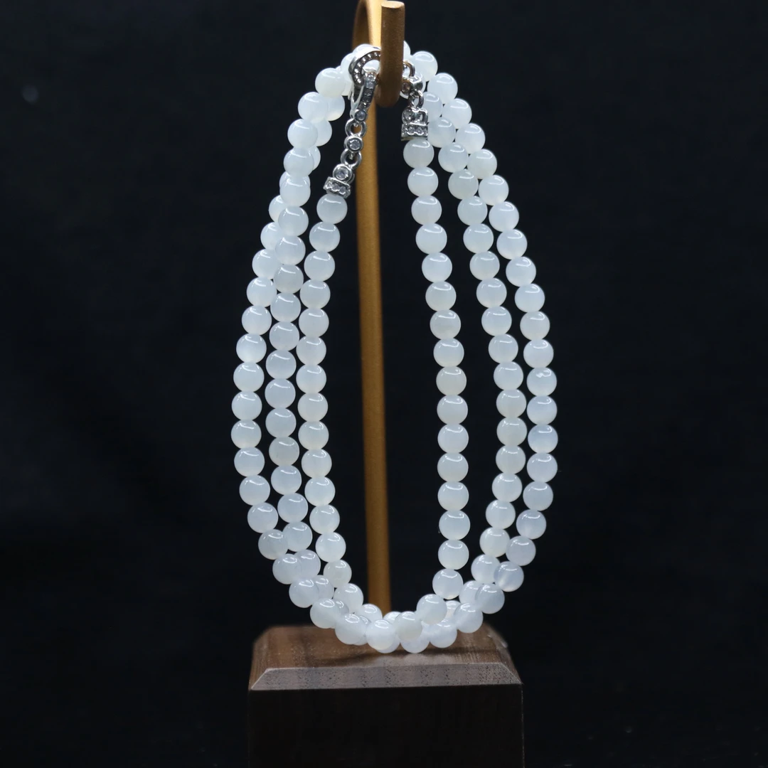 1天然缅甸翡翠A货冰珠链/500163/北京中保拍卖