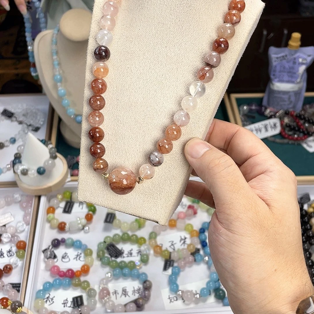 水晶手链银S925镀金镶嵌