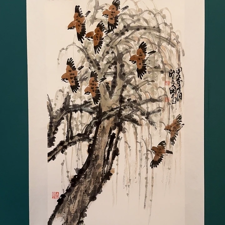 国画单老师画作画作