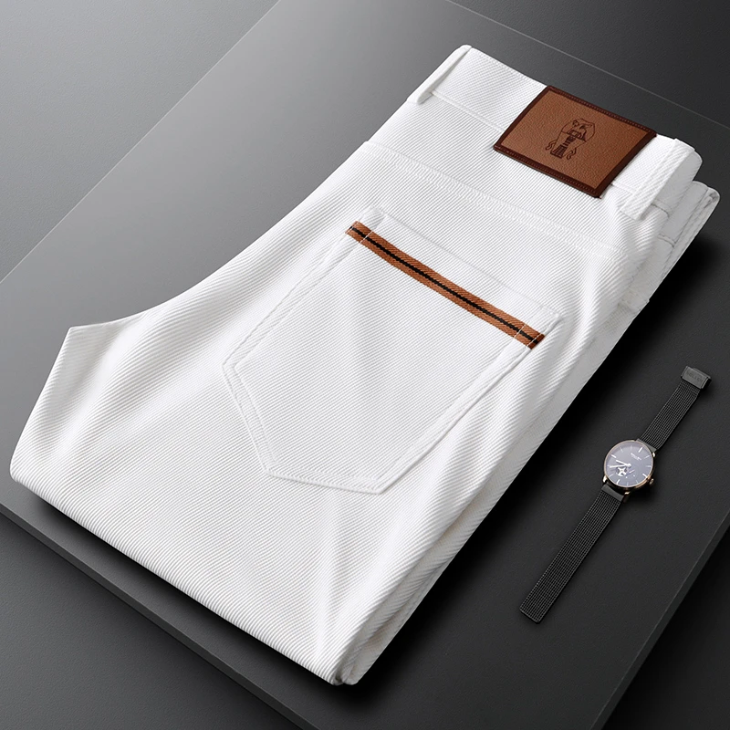 法尔利格轻奢男士简约休闲裤修身小直筒时尚潮流春夏季商务百搭