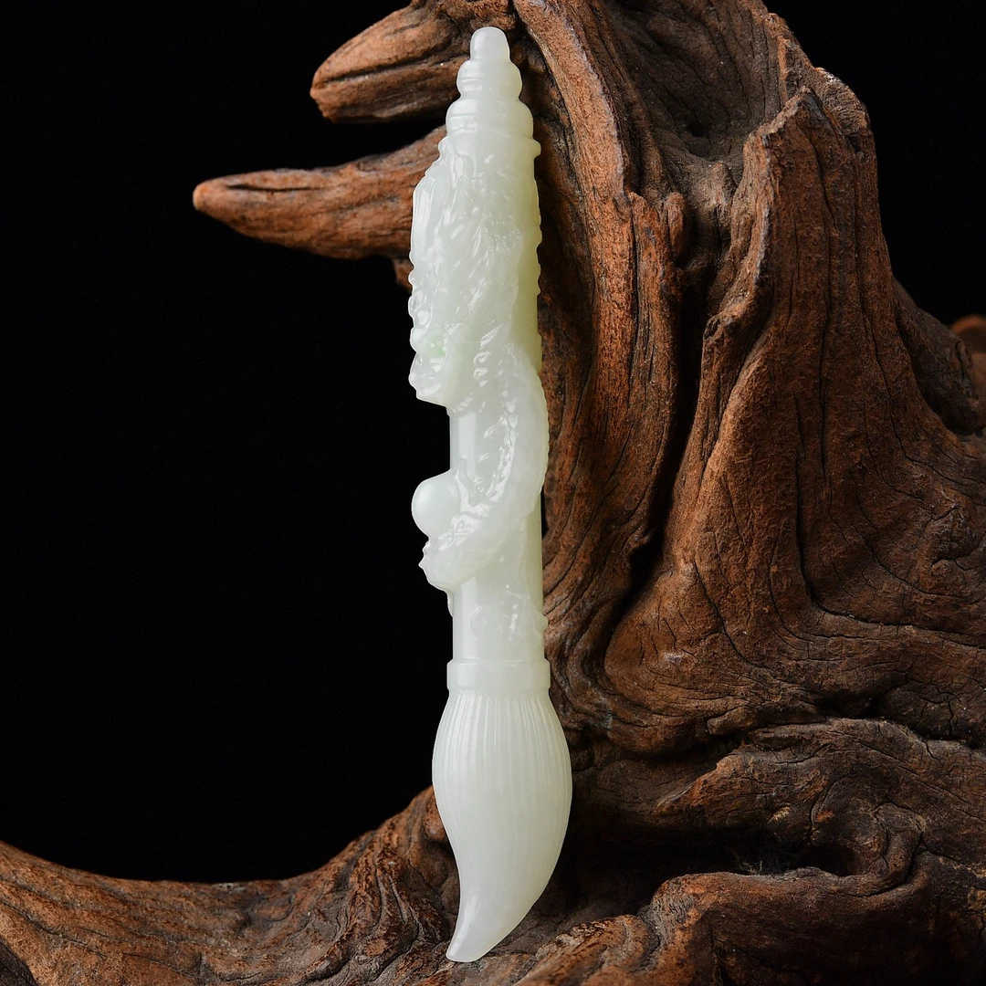 和田玉羊脂羊脂玉文昌笔