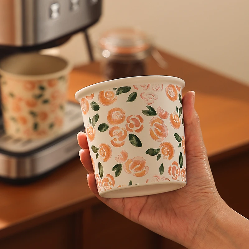 日式复古手握咖啡杯陶瓷水杯女生高颜值马克杯家用特别好看的杯子