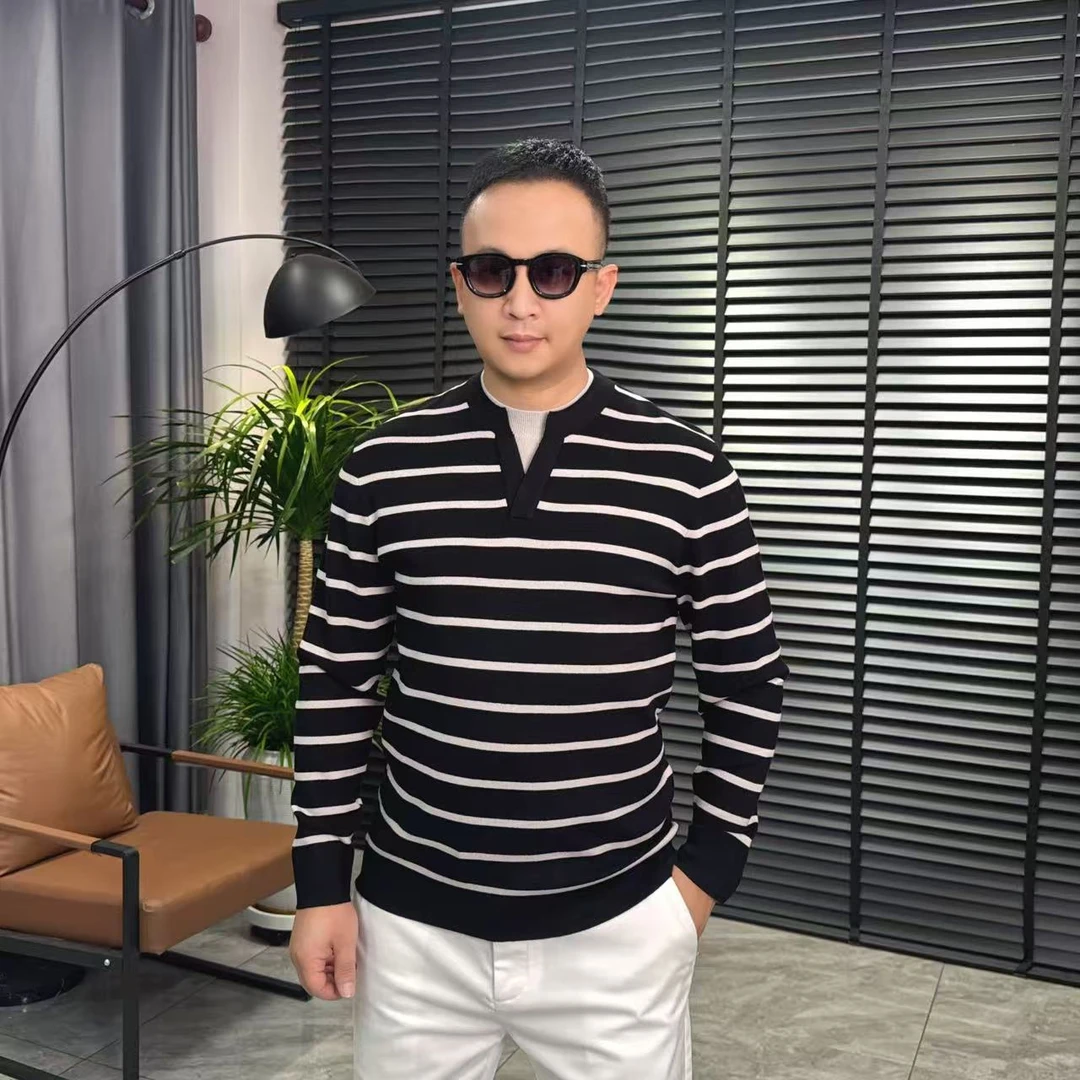 张先生欧货•66278秋冬男士老钱风时尚商务羊毛混纺针织长袖