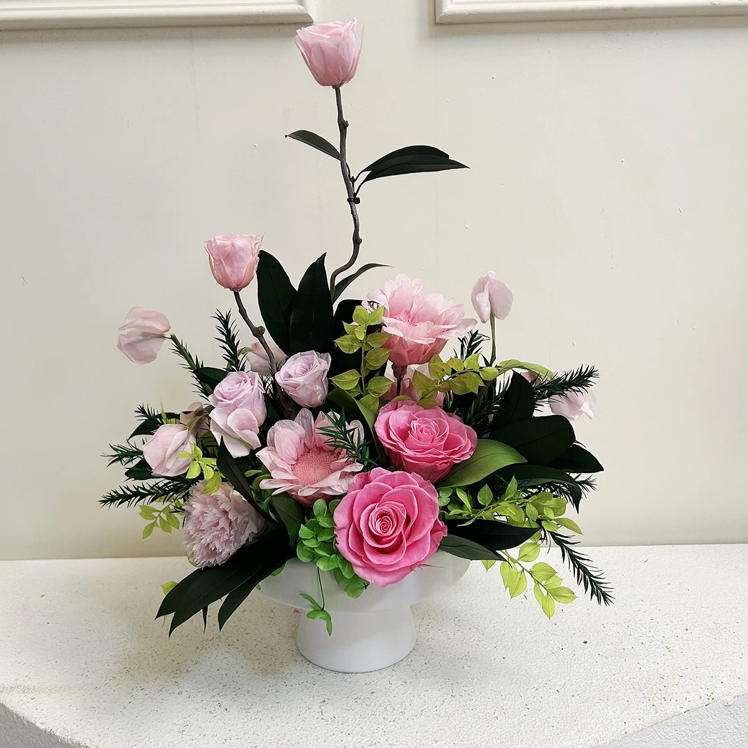 高级永生花混搭客厅餐桌摆件~成品花艺不售后