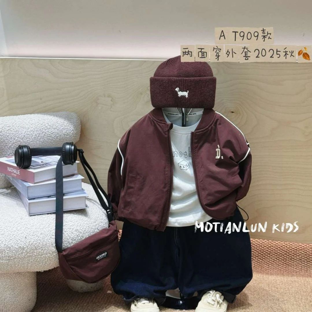 拉萨童装新款棒球衣两面都可以穿男女同款