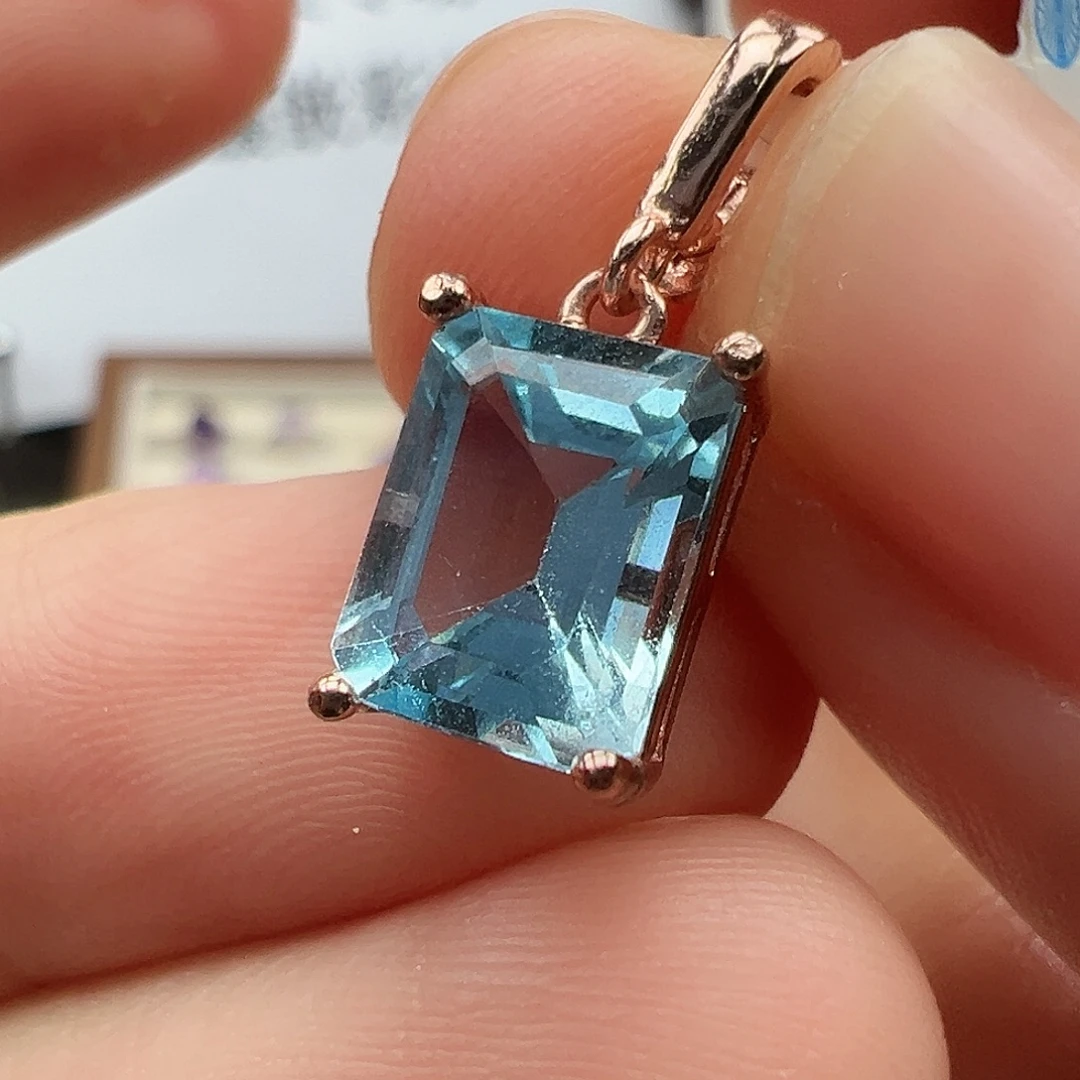 托帕石颈饰银S925镶嵌