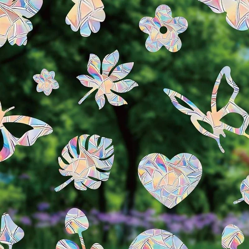 阳光捕手炫彩窗贴彩虹棱镜蝴蝶静电玻璃贴PVC防撞窗贴d1