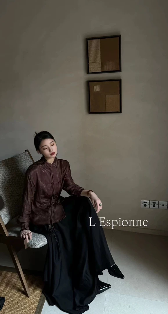 Lespionne异形2024新款春提花新中式显瘦气质高级感衬衫流苏衬衣