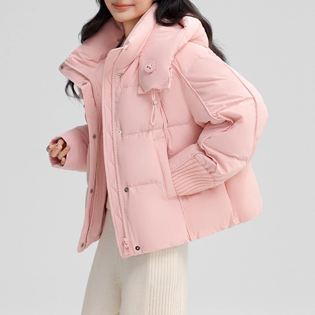 极简秋冬短款加厚休闲短款羽绒服女士时尚中长款保暖冬季户外女款