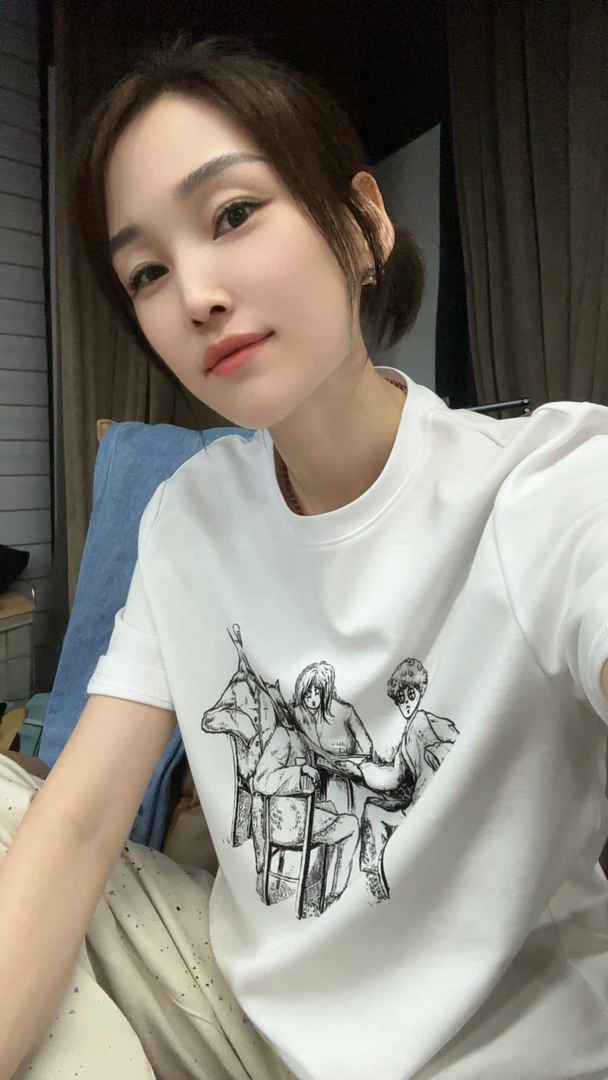 23569高品质夏款图案立体植绒短袖T恤