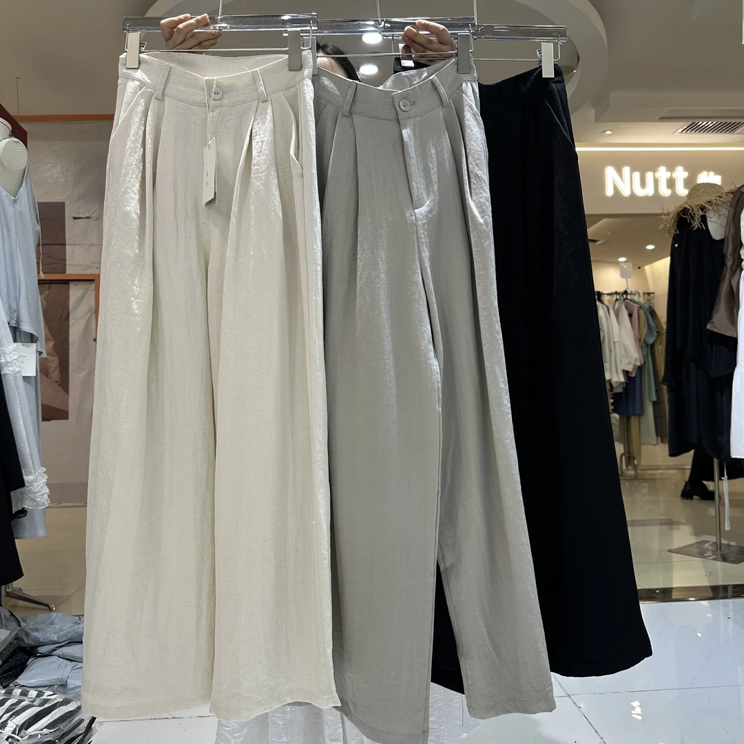 【YEZI家】新款高定亚麻休闲阔腿裤200
