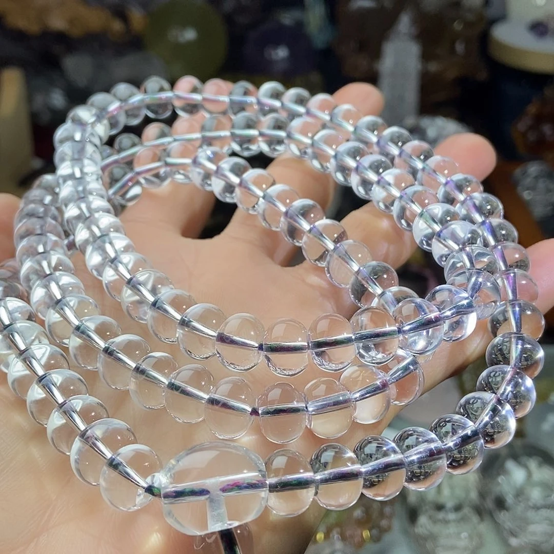 水晶套链未镶嵌水晶108颗盘珠