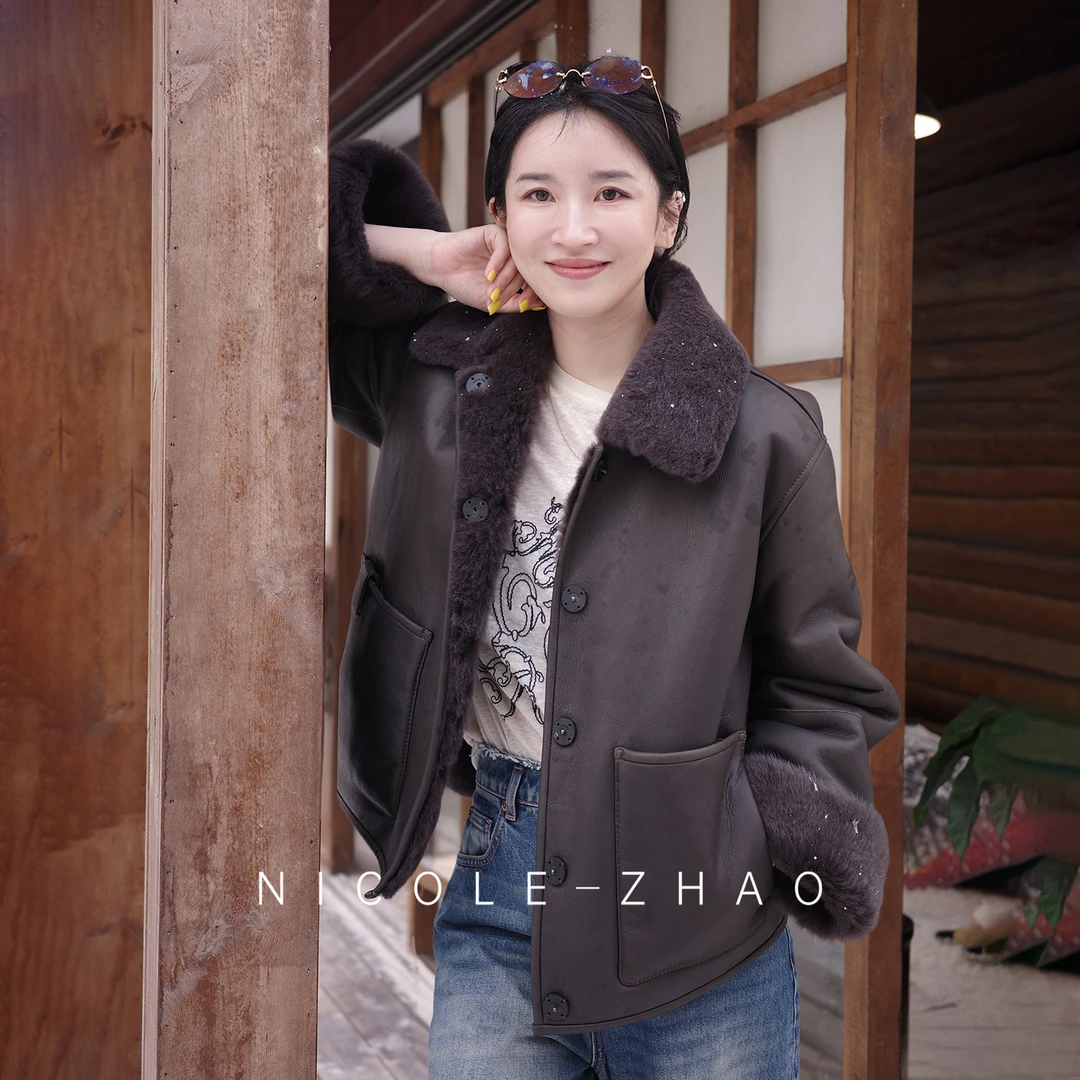 （预售）灰巧【贵姐NICOLE】BC同源西班牙进口颗粒拉贡皮草5NWP167