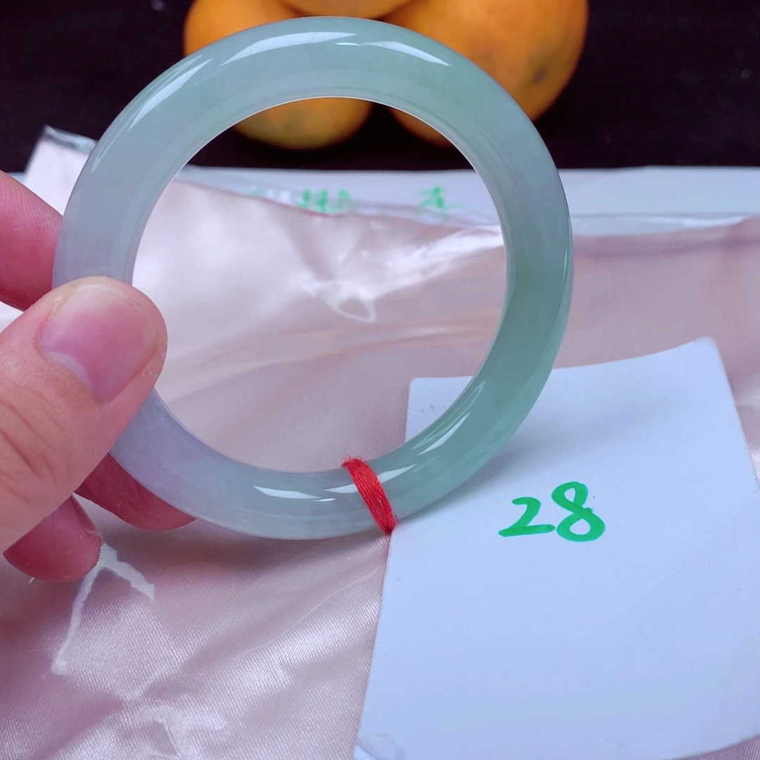 未镶嵌手镯翡翠缅甸天然A货翡翠手镯55.6圆条