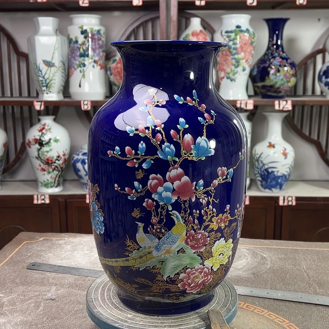 摆件陶景德镇陶瓷大冬景泰蓝