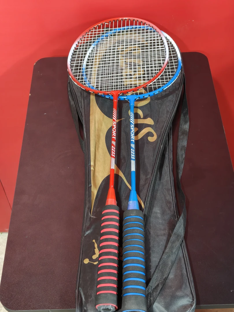 羽毛球拍海绵柄成人儿童小学生初学训练可用带拍包耐打2支装JM