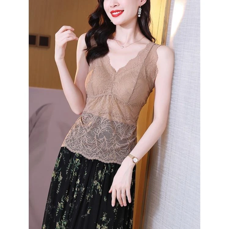 DY980女背心打底大码女背心蕾丝显瘦网红时尚美背性感