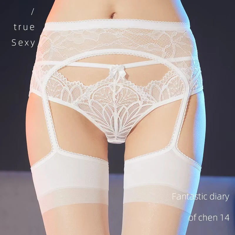 吊带袜时尚性感蕾丝吊带袜防滑过膝长筒袜