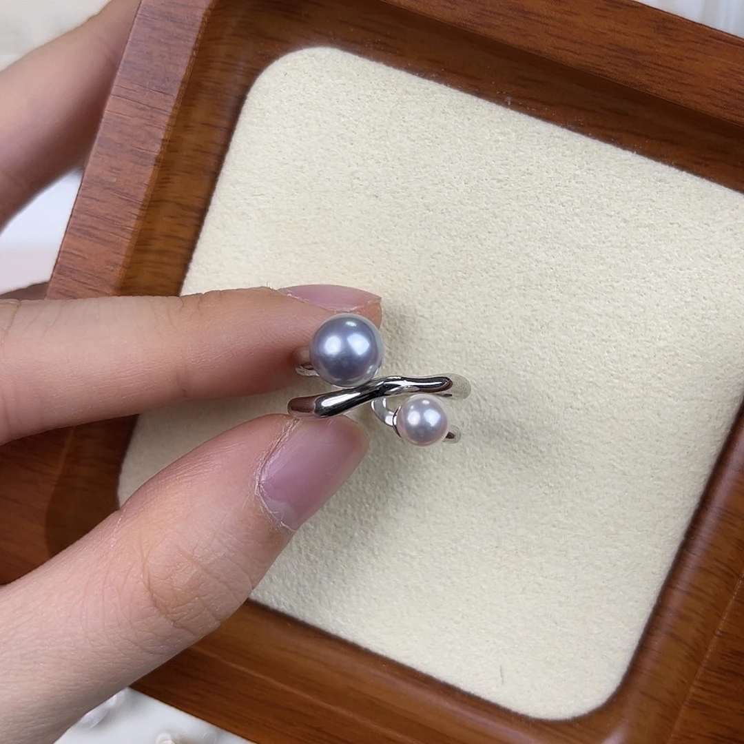 海水珍珠戒指银S925镶嵌