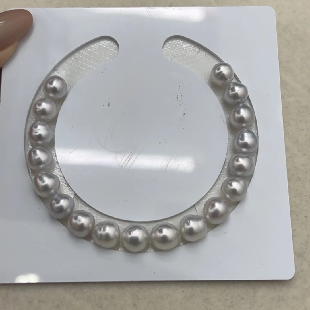 8-9mm冷蓝澳白手串海水珍珠未镶嵌