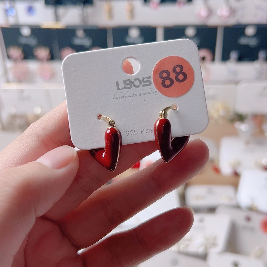 锆石纯铜合金耳环