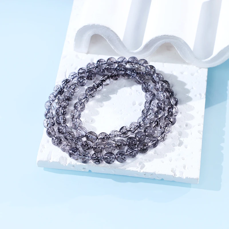 【晶锐珠宝推荐】黑发晶多圈7mm（多样性发其一）