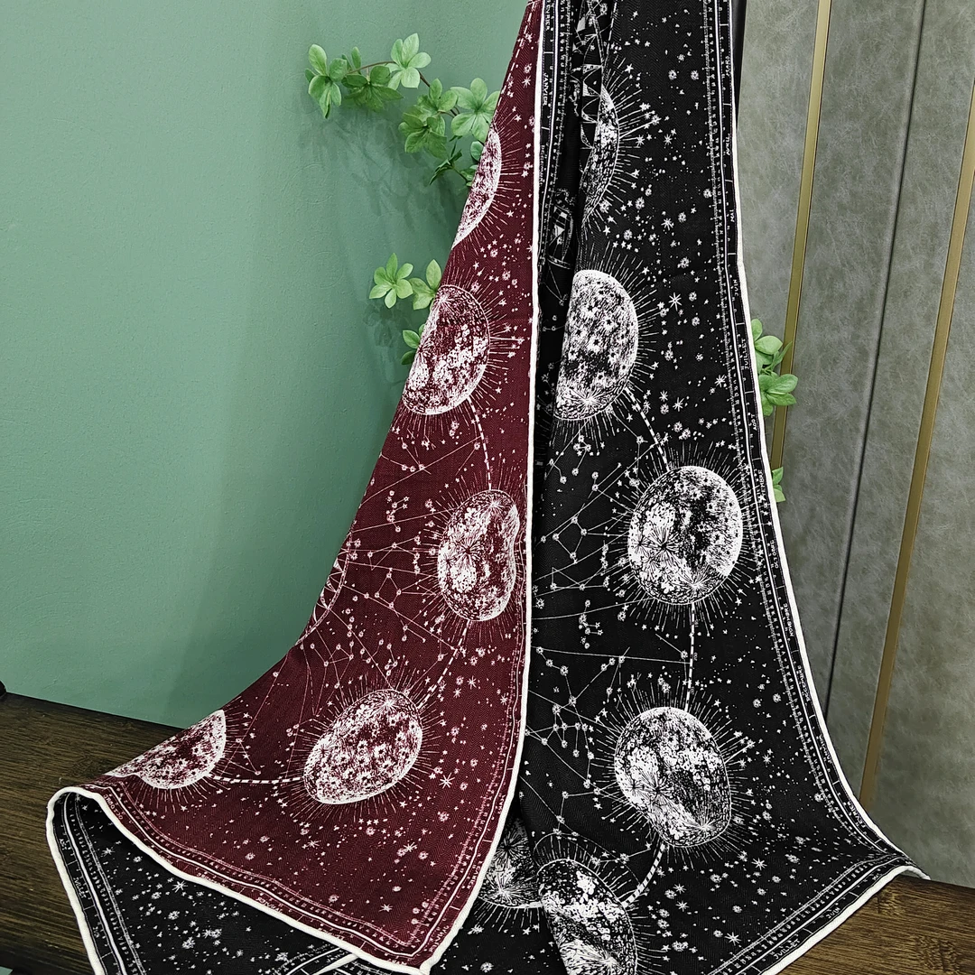 【浪漫星空】-储秀新款丝毛桑蚕丝双面印花长巾175*53cm