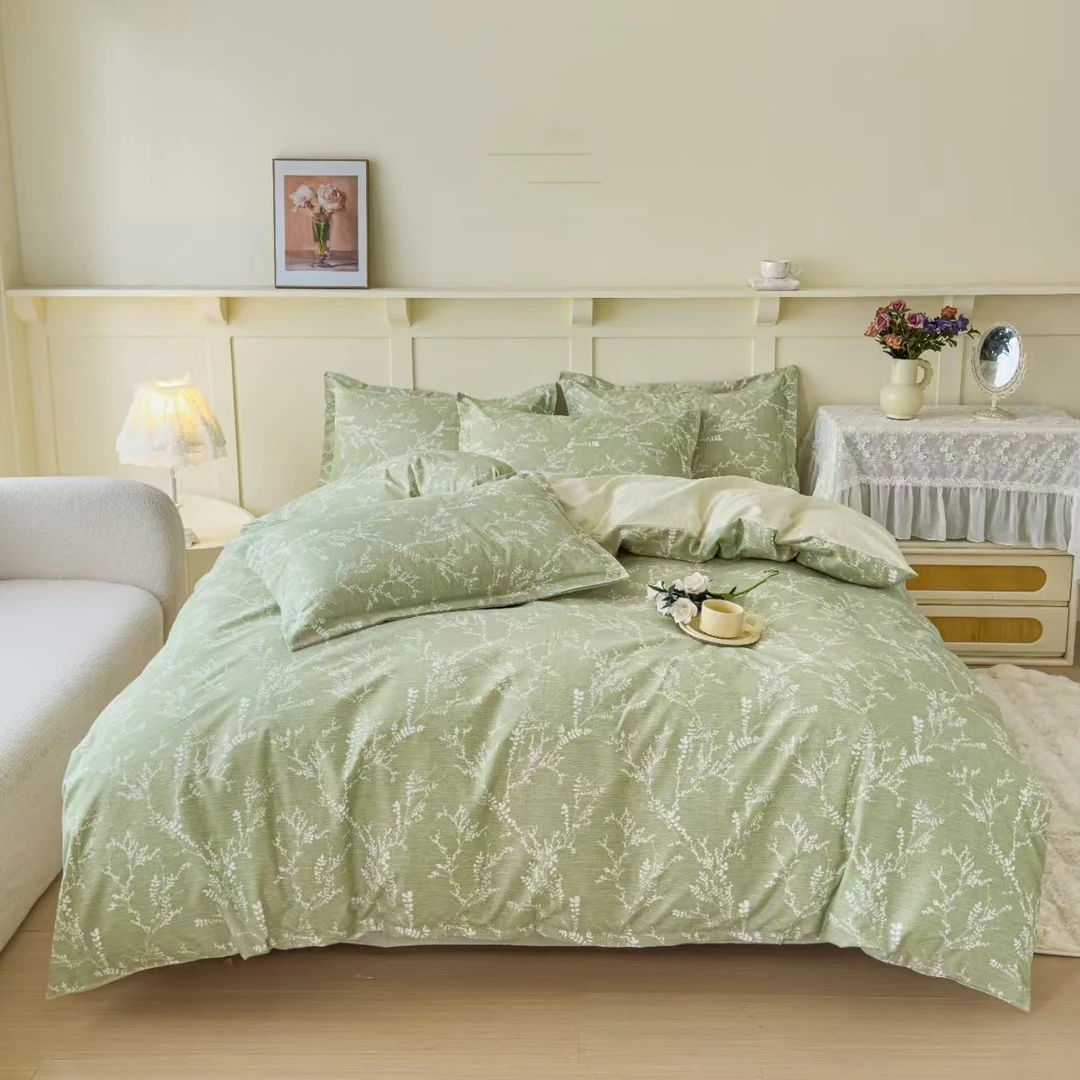 （270）亲肤加厚双人被套2*2.3米 （香榭-绿）