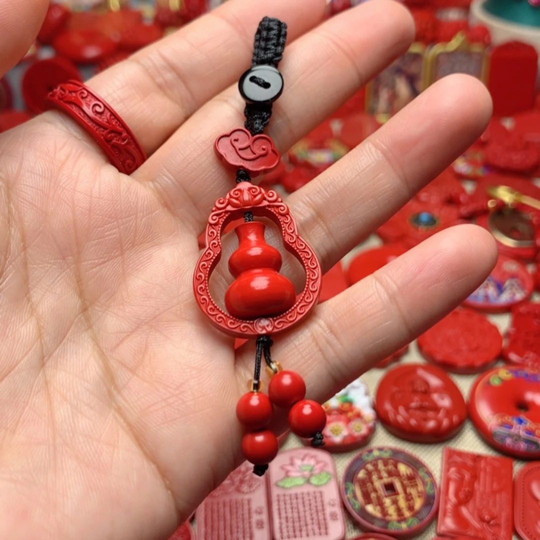 天然辰砂工艺品朱砂钥匙扣