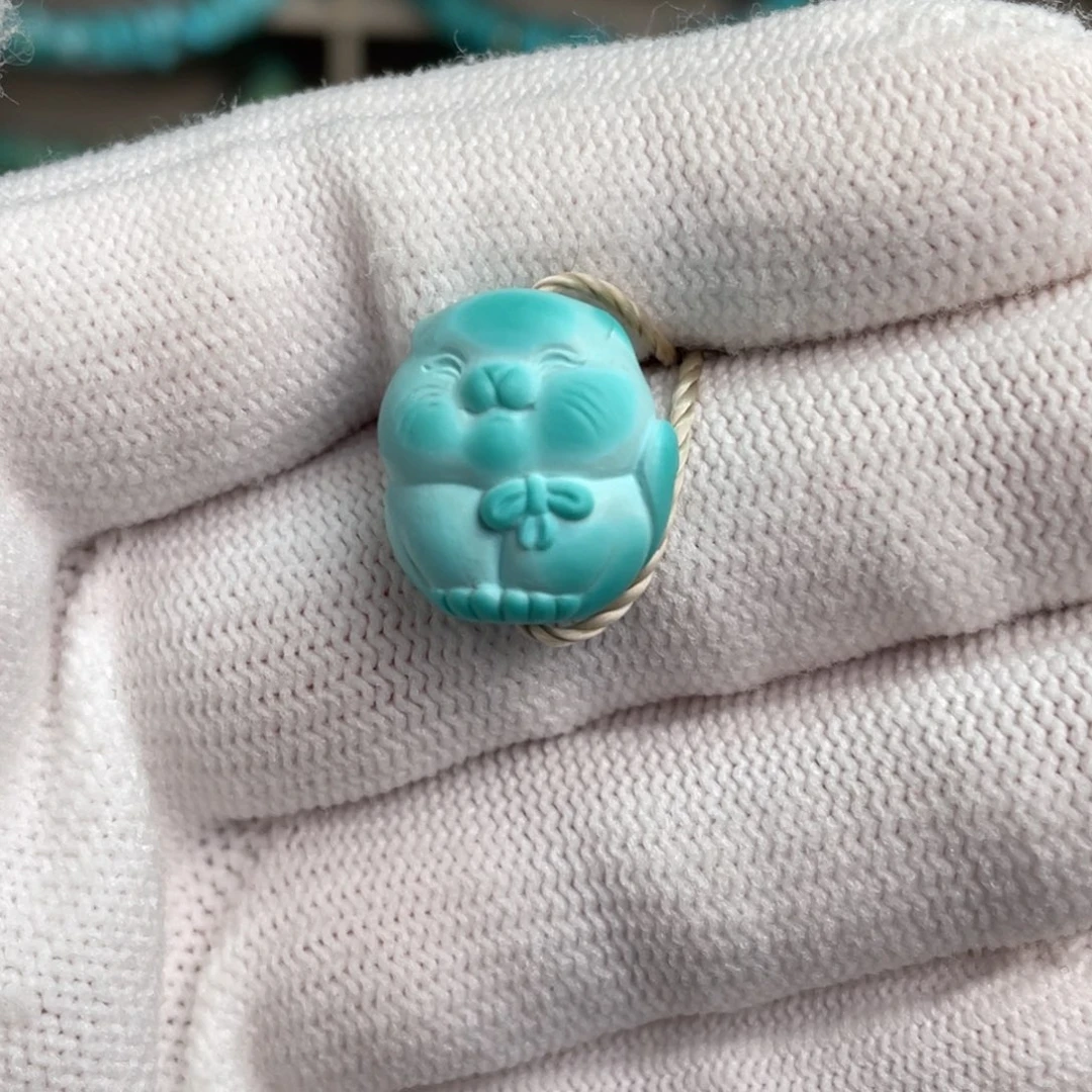 背***影绿松石未镶嵌小猫20