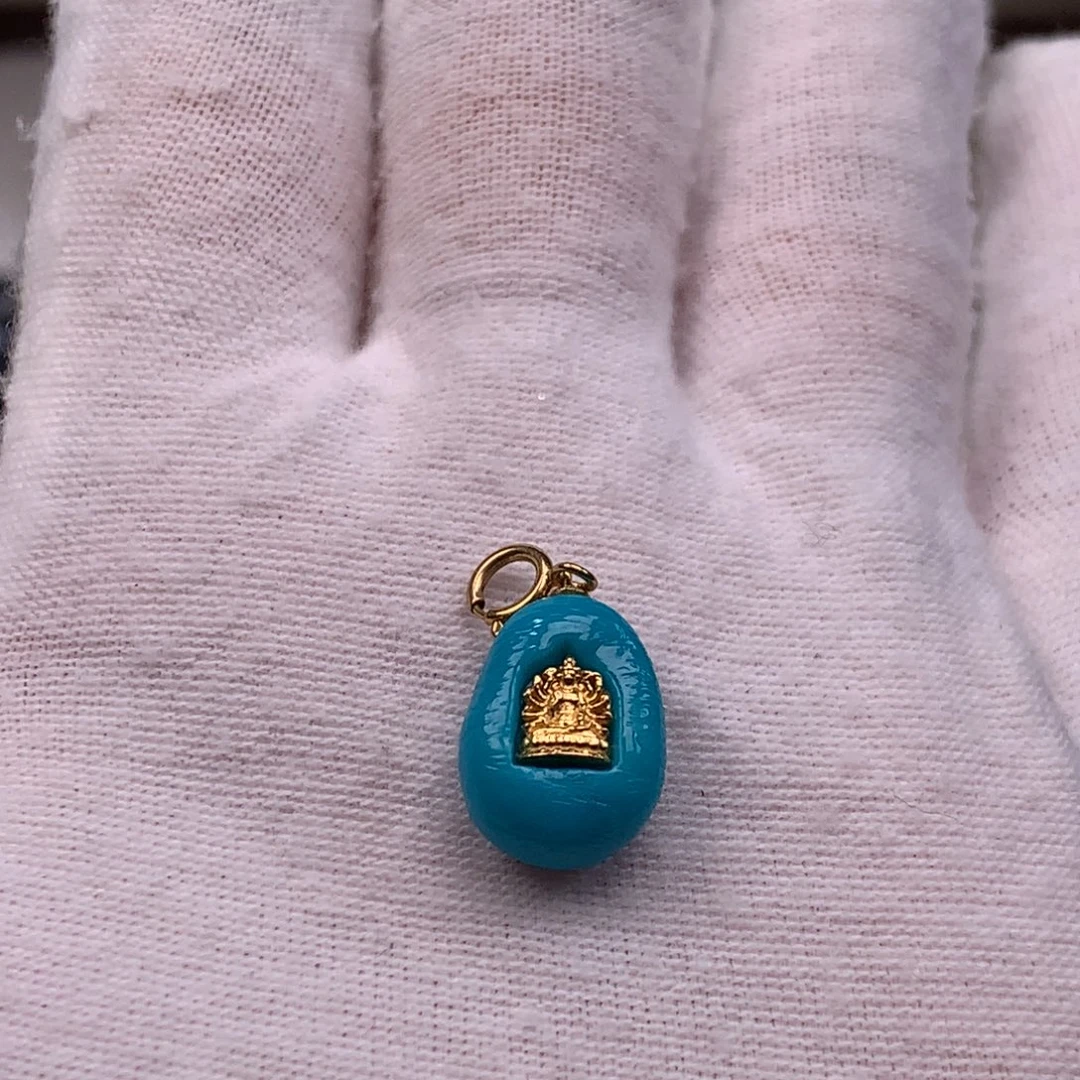 绿松石18K金镶嵌珠宝奇石