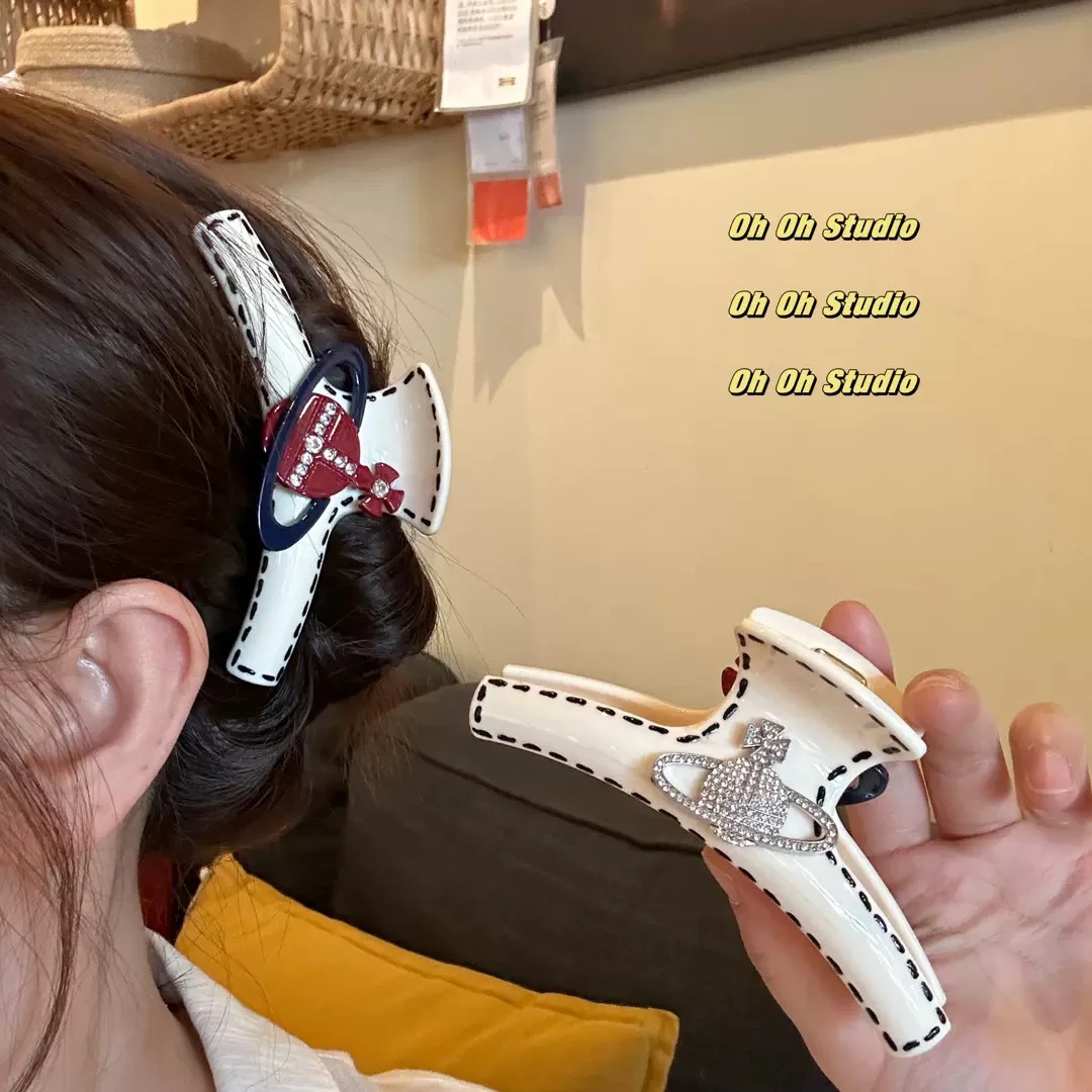 叁善甄选 25新款小香风手绘线条星球字母简约ins风鲨鱼夹