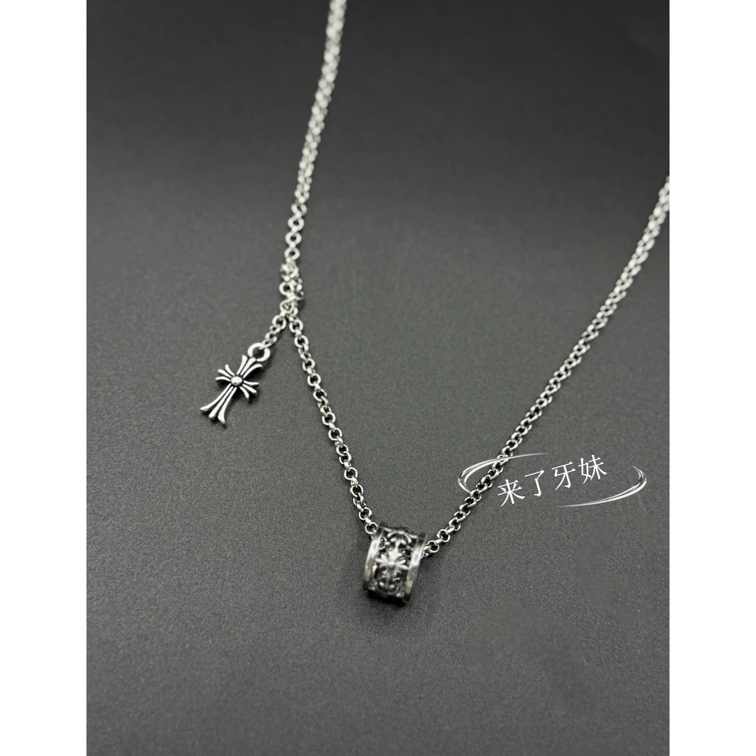 合金项链 圆圈十字项链XL364时尚经典百搭轻奢复古