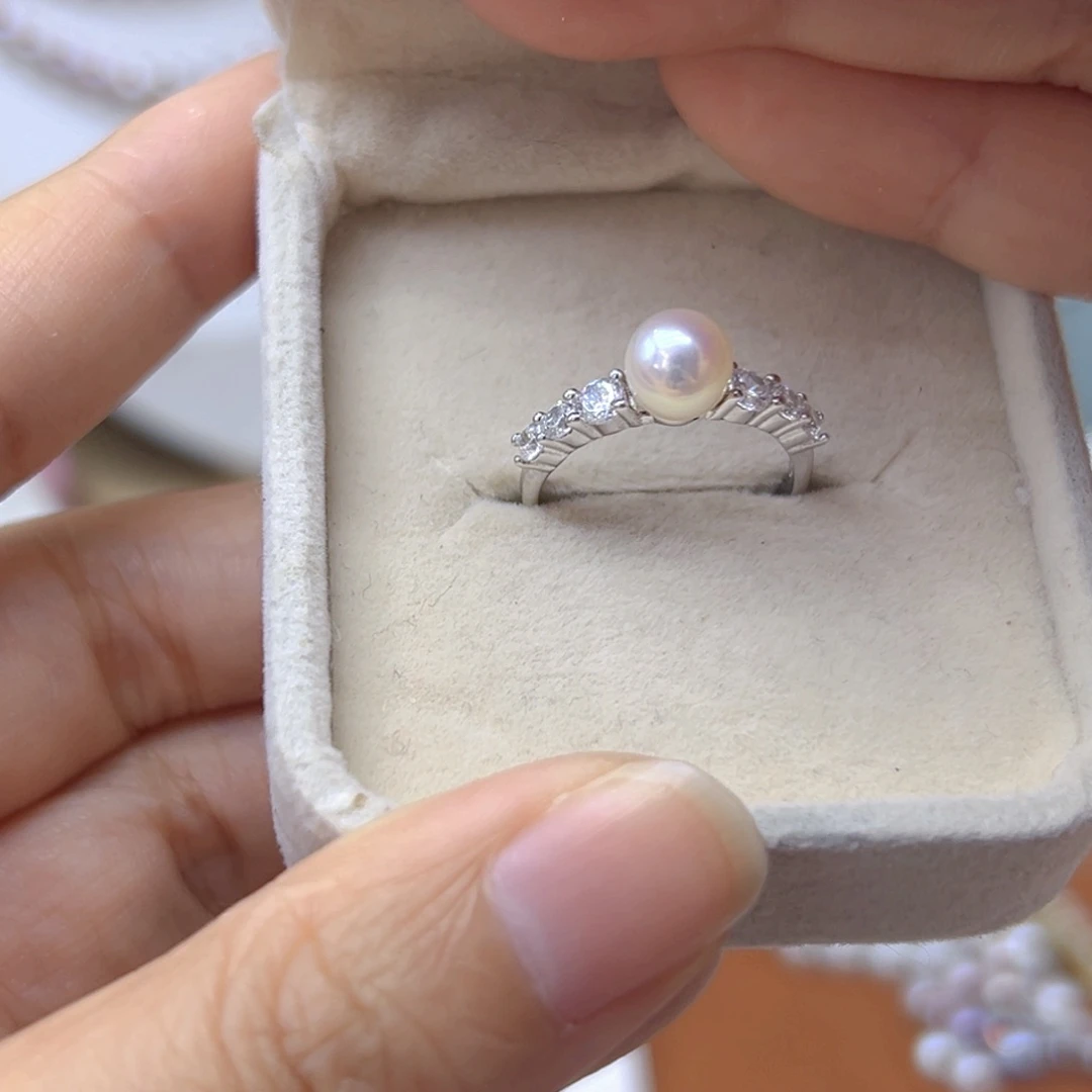 银S925镶嵌淡水珍珠珍珠