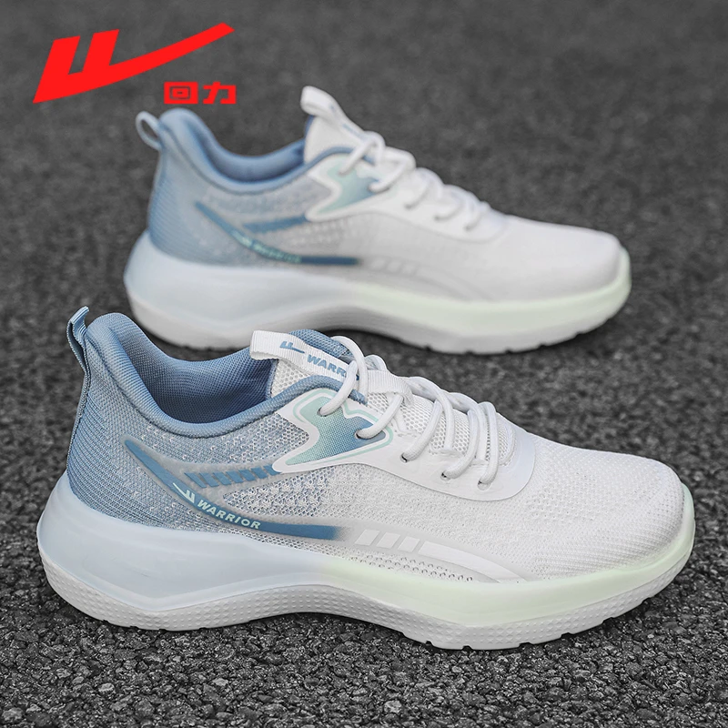 Warrior/回力春季跑步透气软底针织运动鞋学生网面时尚百搭男鞋子