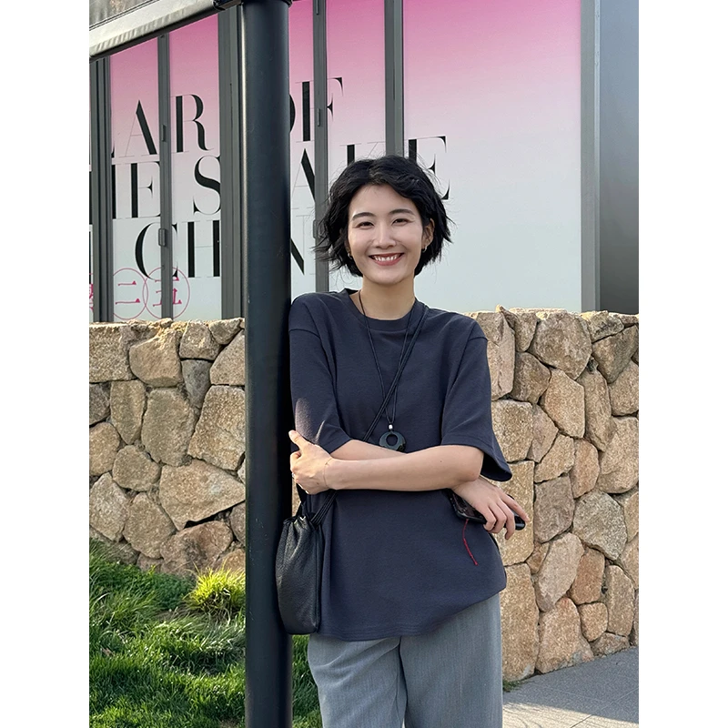 LANGQING 日系重磅时尚百搭T恤44413#