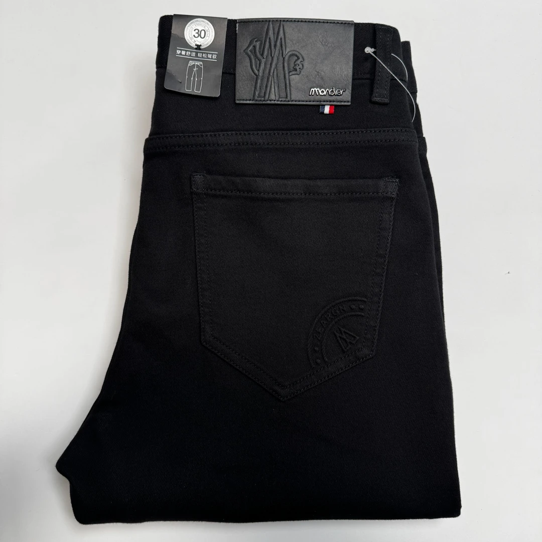 冬季微弹加绒加厚款牛仔裤裤子黑色透气