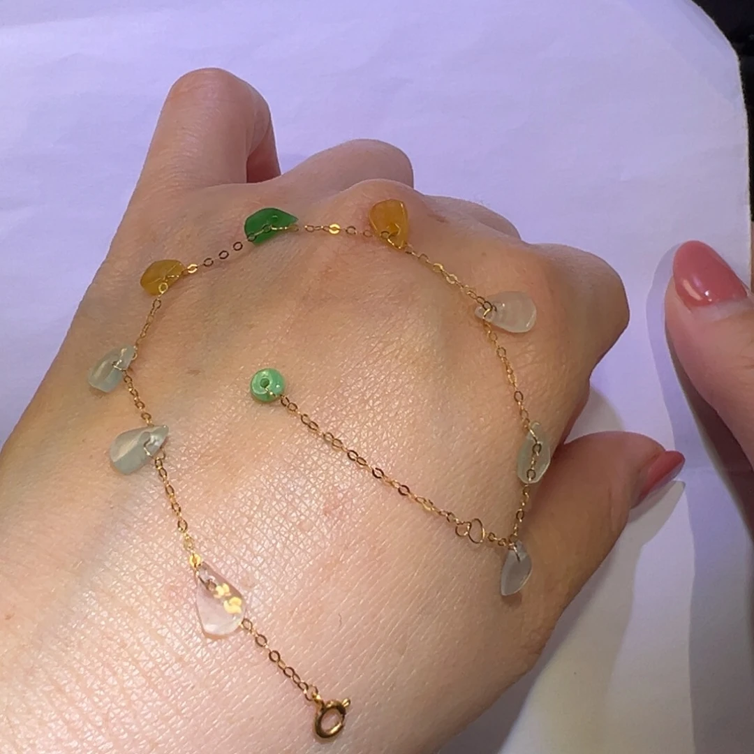 翡翠颈饰18K金镶嵌手链