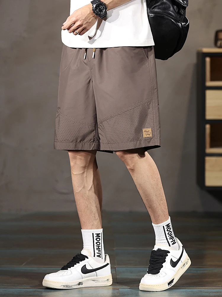 2025夏季新款宽松超薄速干冰丝烧花休闲短裤裤高品质时尚潮流百搭