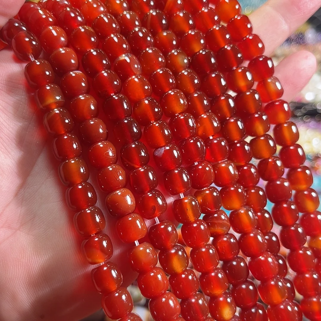 玛瑙/玉髓合金珠宝半成品红玛瑙老型一条10mm