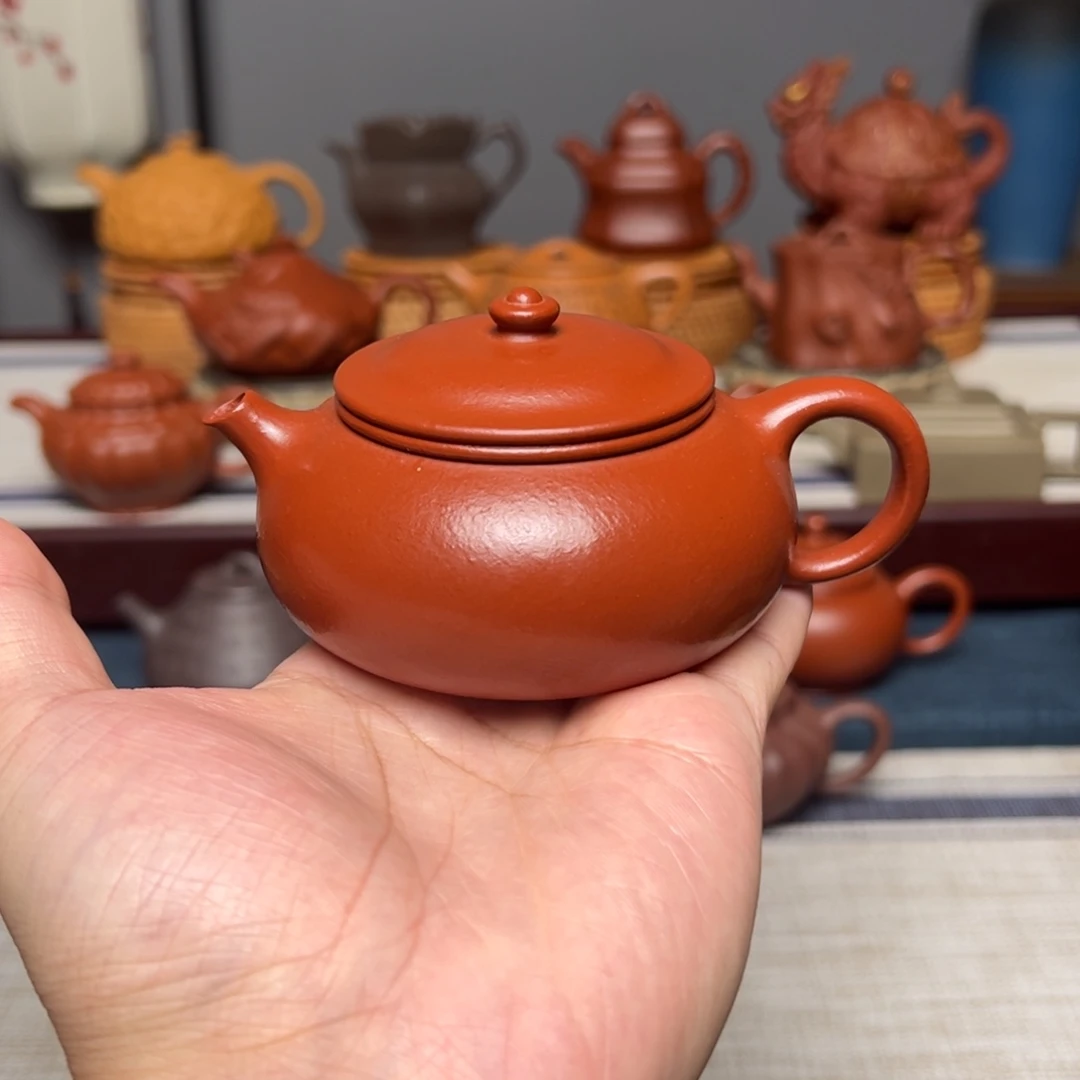用***6宜兴紫砂壶朱泥寒江