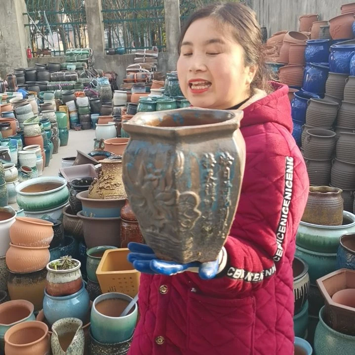 红陶口18高24瑕疵一个盆子