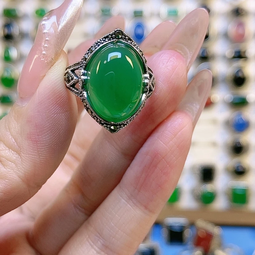 【闪购商品】玛瑙/玉髓戒指银S925镶嵌