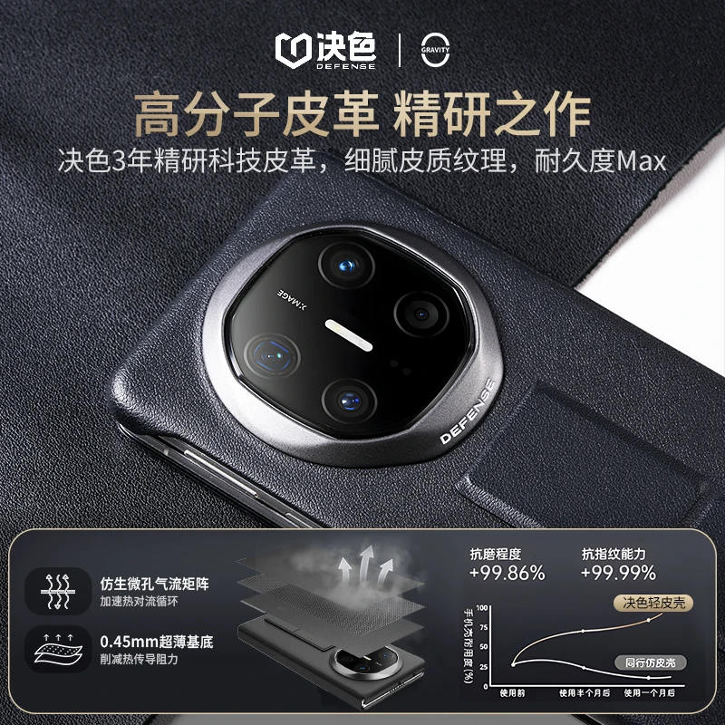 决色【华为官方合作品牌】适用MateX6手机壳腕带支架皮壳中轴翻盖款