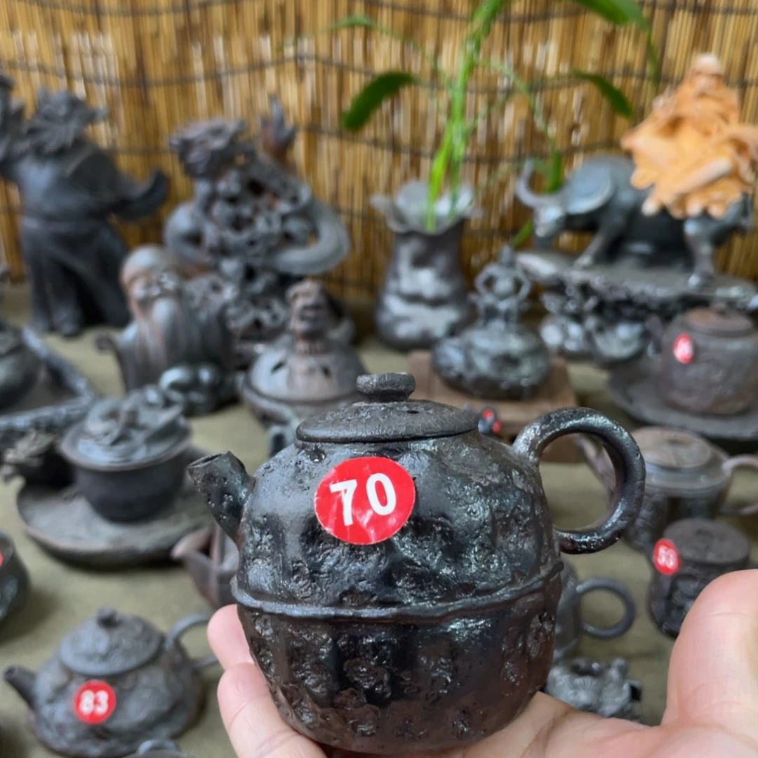 木***堂全手捏柴烧茶器壶