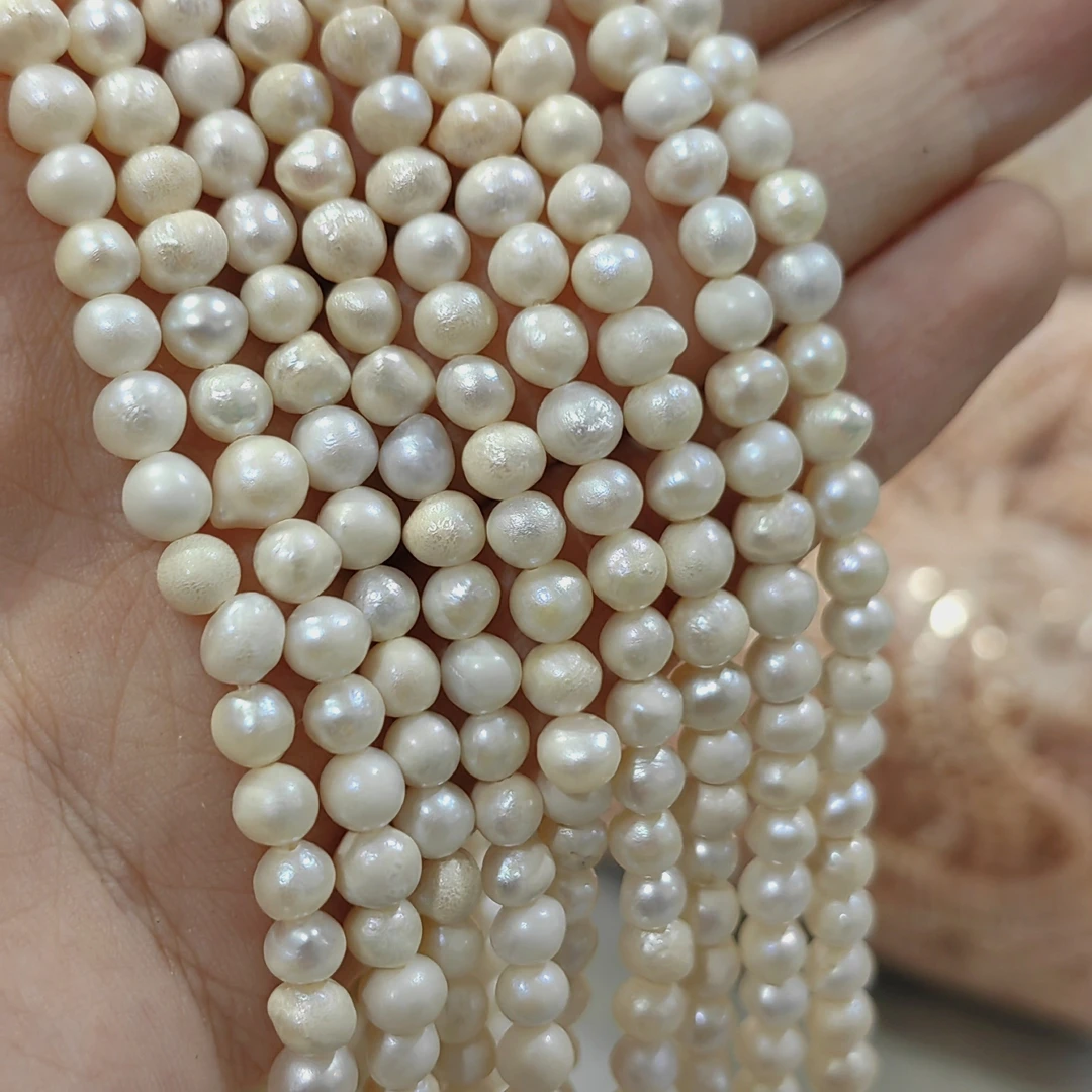 5mm哑光珍珠散珠35厘米长diy半成品配件