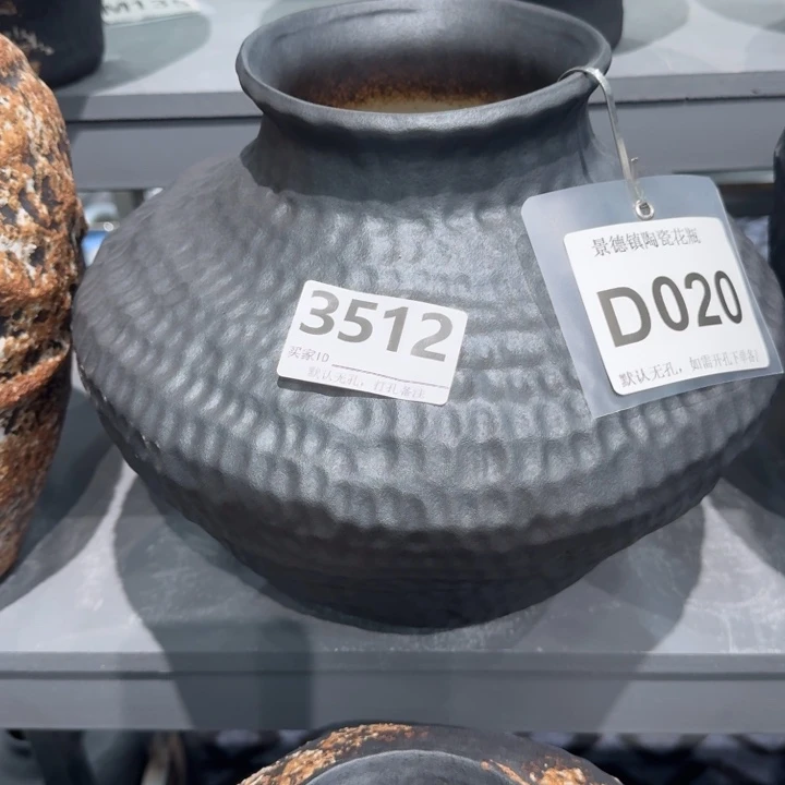 程***月瓷片景德镇高温花器编码3512高28口12默认无孔