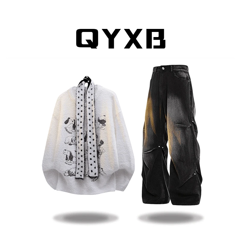 【品牌正品现货】QYXB秋冬针织男士圆领套头保暖毛衣时尚毛衣针织衫