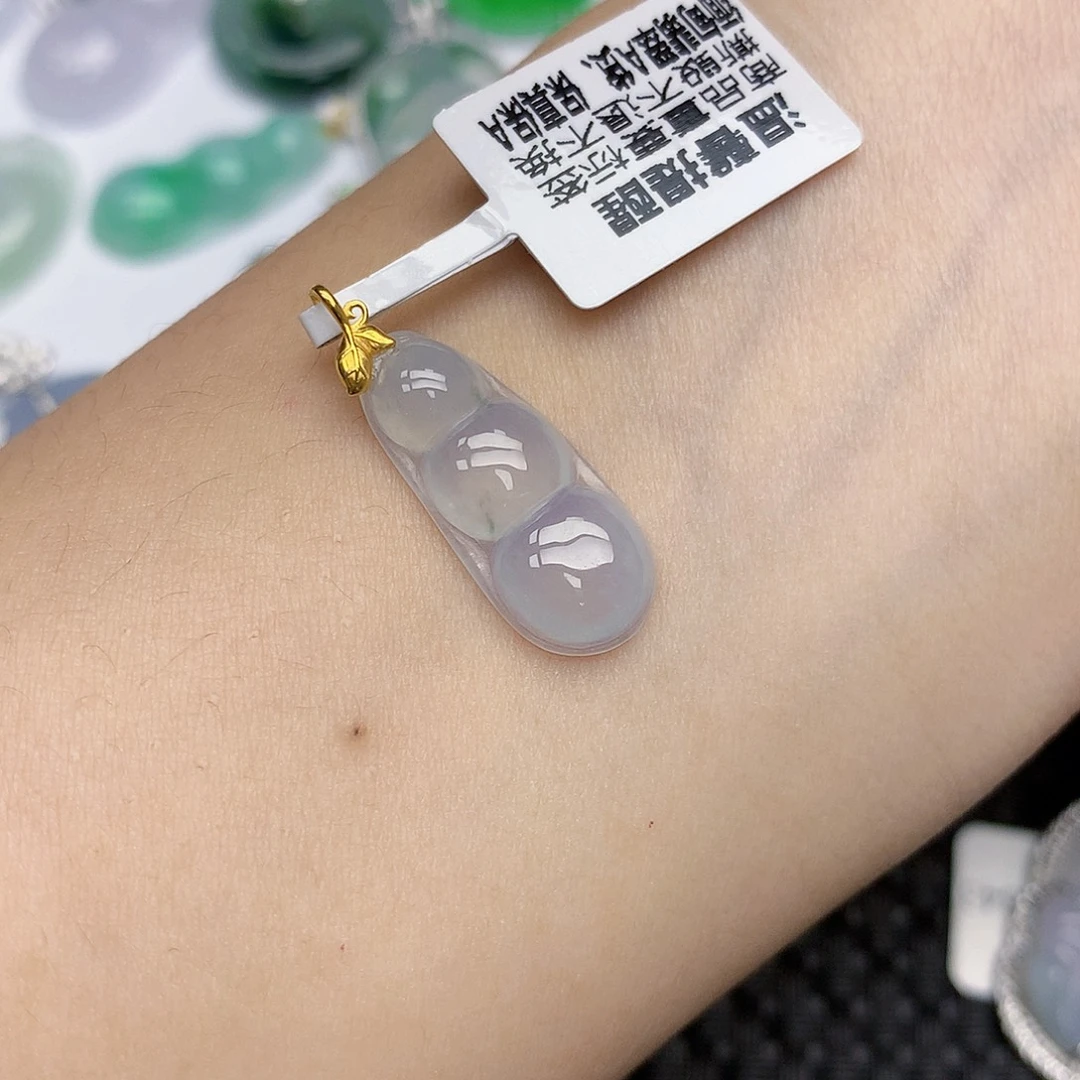 翡翠18K金镶嵌颈饰天然缅甸翡翠a货百元以上9元证书费自理