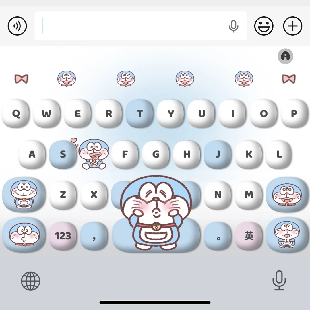 哆啦A梦5/ios苹果安卓百度输入法皮肤键盘白肚皮双系统双色